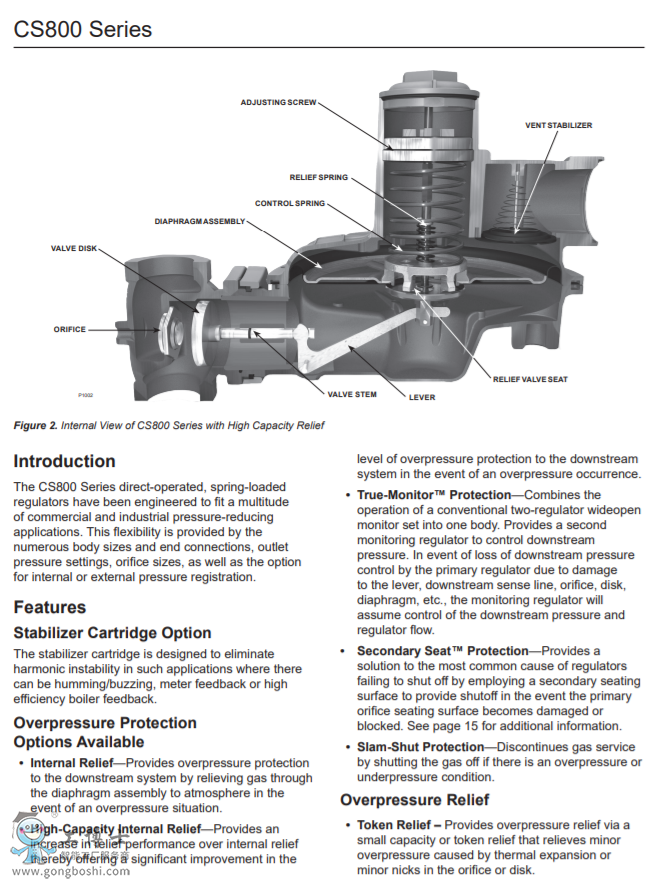 Fisher CS800 ϵÁÐÖ±½Ó×÷ÓÃʽ»Éѹµ÷ѹÆ÷--fisher·ÑÏ£¶ûµ÷ѹÆ÷